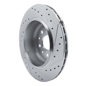 Jeep Wrangler Brake Rotor (1) - Rear Left - R1 Concepts - Drilled & Slotted - Silver - `20-`25